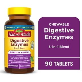 Nature Made Digestive Enzymes Chewable Tablets, Digestive Health Support, 90 Count