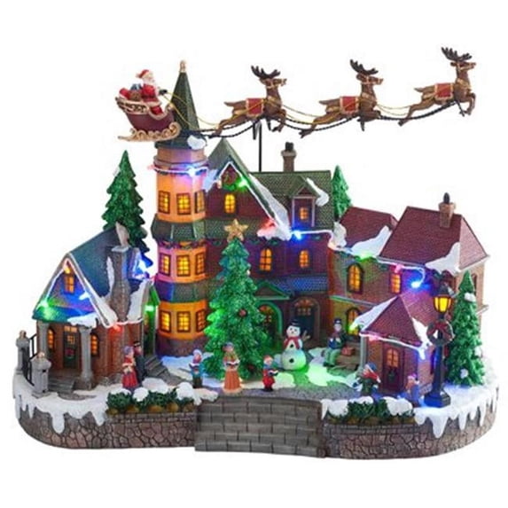NM-X11647FA Animated Santa Village Scene