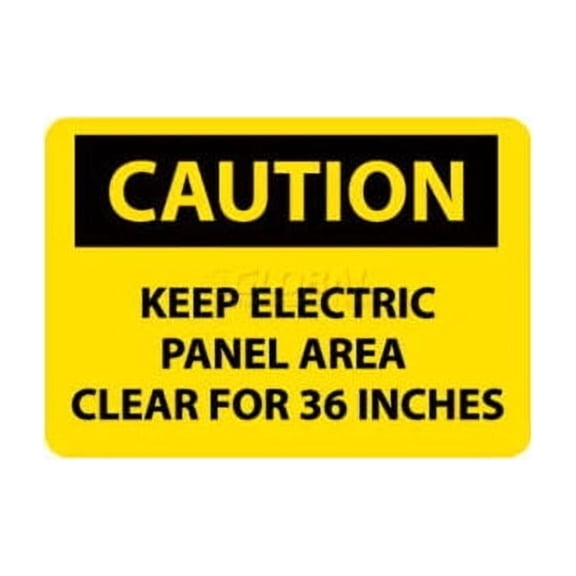 NMC C533PB OSHA Sign Caution Keep Electric Panel Area Clear For 36 Inches 10"" X