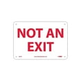 thumbnail image 1 of NMC M27A Exit/Entrance Sign, Legend "NOT AN EXIT", 10" Length x 7" Height, Aluminum 0.040, Red on White, 1 of 1