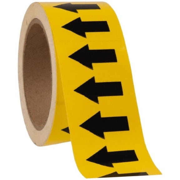 NMC Pipe Marker with No Legend and Arrow Graphic 1 to 10" Pipe Outside Diam, Black on Yellow