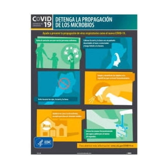 NMC - Poster - COVID-19 germs spread - rectangular - 17.99 in x 24.02 in - wall mountable - PolyTag