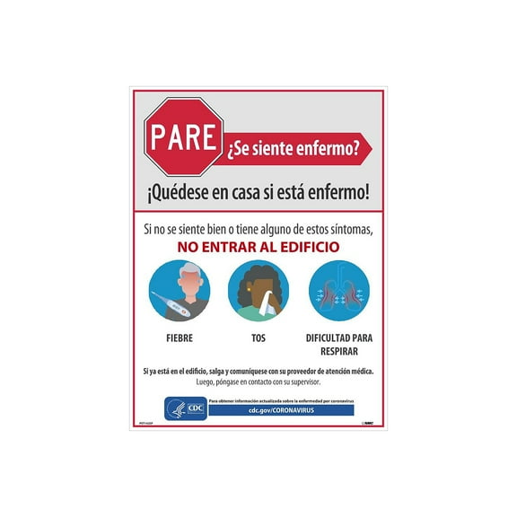 NMC - Poster - stay home when you are sick - rectangular - 17.99 in x 24.02 in - PolyTag