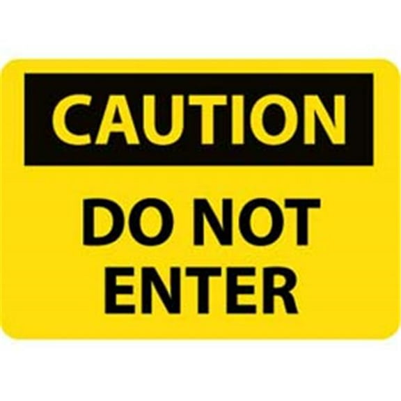 National Marker C135RB OSHA Caution Do Not Enter Sign, 10 x 14 in. - Yellow & Black