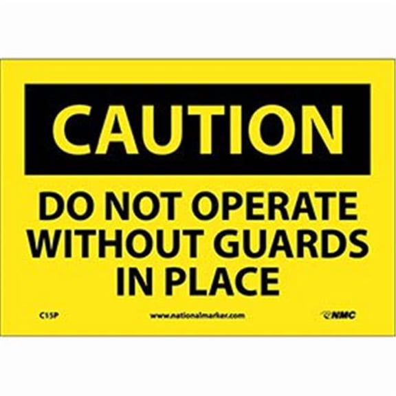 National Marker C15P Caution Do Not Operate Safety Signs - Vinyl - 7 x 10 in. - Yellow & Black
