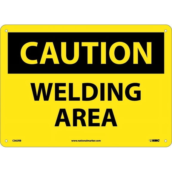 NMC Signs C362Rb, Caution Welding Area Sign, 10 X 14, Rigid Plastic .050