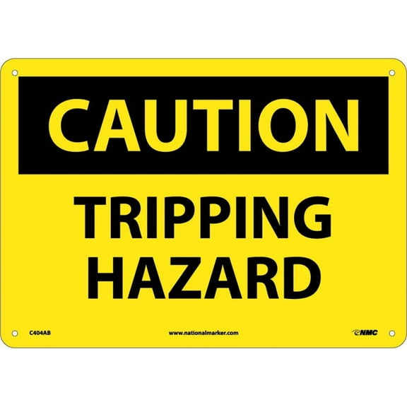 NMC Signs C404Ab, Caution Tripping Hazard Sign, 10 X 14, Aluminum .040