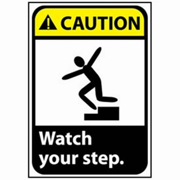 National Marker CGA12RB Watch Your Step Rigid Plastic Caution Sign - 14 x 10 in.