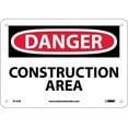 thumbnail image 1 of NMC Signs D132R, Danger Construction Area Sign, 7 X 10, Rigid Plastic .050, 1 of 1