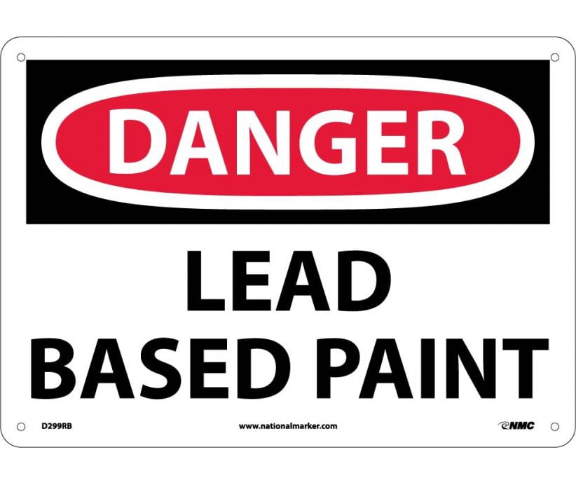 NMC Signs D299Rb, Lead Based Paint Sign, 10 X 14, Rigid Plastic .050 ...