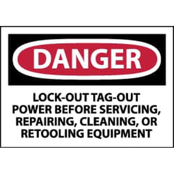 5 Qty 1 Pack Accident Prevention Label, Header: DANGER