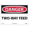 thumbnail image 1 of NMC Signs D322Rb, Danger Two Way Feed Sign, 10 X 14, Rigid Plastic .050, 1 of 1
