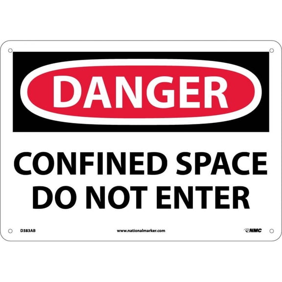 NMC Signs D383Ab, Danger Confined Space Do Not Enter Sign, 10 X 14, Aluminum .040