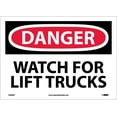 thumbnail image 1 of NMC Signs D394Pb, Danger Watch For Lift Trucks Sign, 10 X 14, Pressure Sensitive Vinyl .0045, 1 of 1