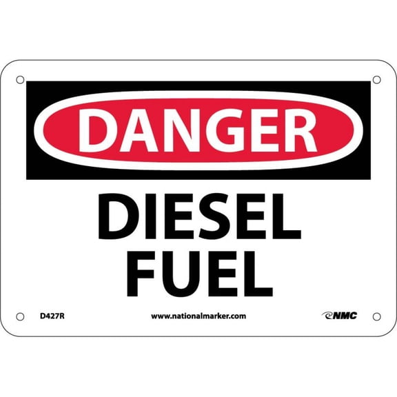 NMC Signs D427R, Danger Diesel Fuel Sign, 7 X 10, Rigid Plastic .050