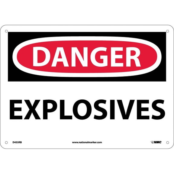NMC Signs D435Rb, Danger Explosives Sign, 10 X 14, Rigid Plastic .050