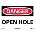thumbnail image 1 of NMC Signs D459Rb, Danger Open Hole Sign, 10 X 14, Rigid Plastic .050, 1 of 1