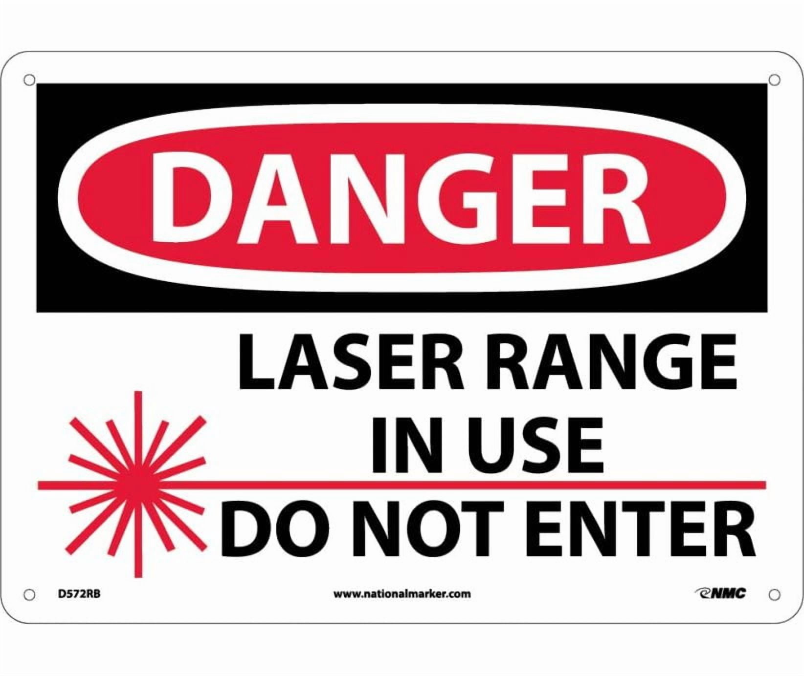 Rande Dager NMC Signs D572Rb, Danger Laser Range In Use Do Not Enter Sign, 10 X 14 ...