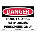 thumbnail image 1 of nmc signs d607pb, danger robotic area authorized personnel only sign, 10 x 14, pressure sensitive vinyl .0045, 1 of 1