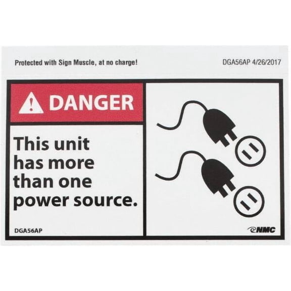 5 Qty 1 Pack Accident Prevention Label, Header: DANGER