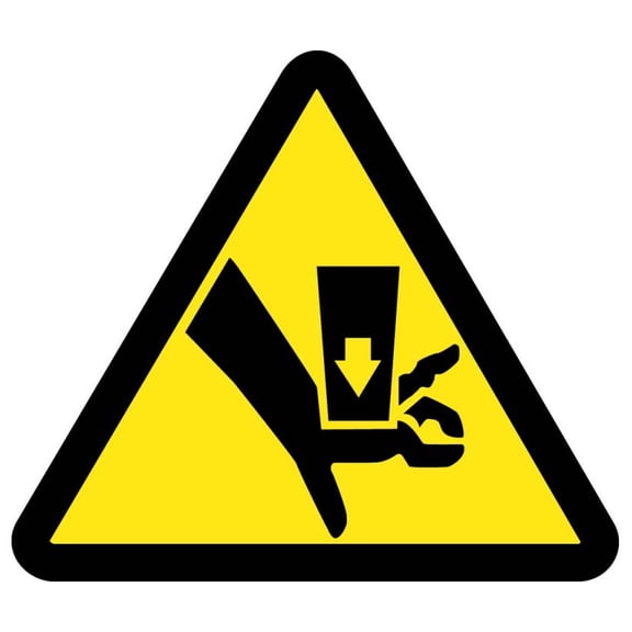 NMC Signs Iso244Ap, Crush Hazard Iso Label, 2 X 2, Pressure Sensitive Vinyl .0045