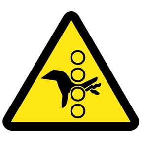 NMC Signs Iso245Ap, Pinch Point Hazard Iso Label, 2 X 2, Pressure Sensitive Vinyl .0045