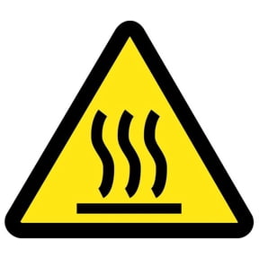 NMC Signs Iso266Ap, Graphic Heated Hot Surface Hazard Iso Label, 2 X 2, Pressure Sensitive Vinyl .0045
