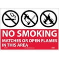thumbnail image 1 of NMC Signs M722Pb, No Smoking Matches Or Open Flames In This Area Sign, 10 X 14, Pressure Sensitive Vinyl .0045, 1 of 1