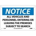 thumbnail image 1 of NMC Signs N209R, Notice Subject To Search Sign, 7 X 10, Rigid Plastic .050, 1 of 1