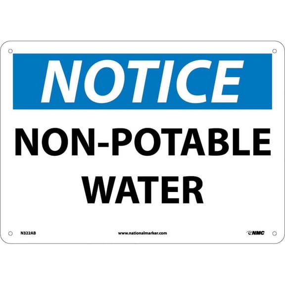 NMC Signs N322Ab, Notice Non-Potable Water Sign, 10 X 14, Aluminum .040