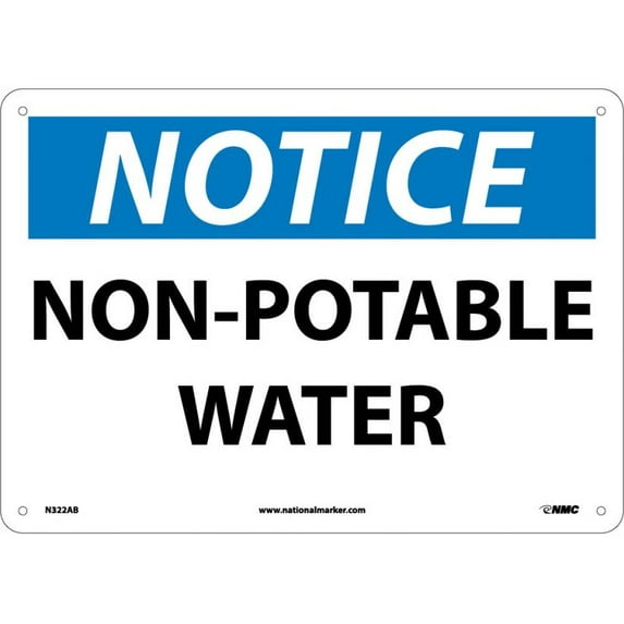 NMC Signs N322Ab, Notice Non-Potable Water Sign, 10 X 14, Aluminum .040