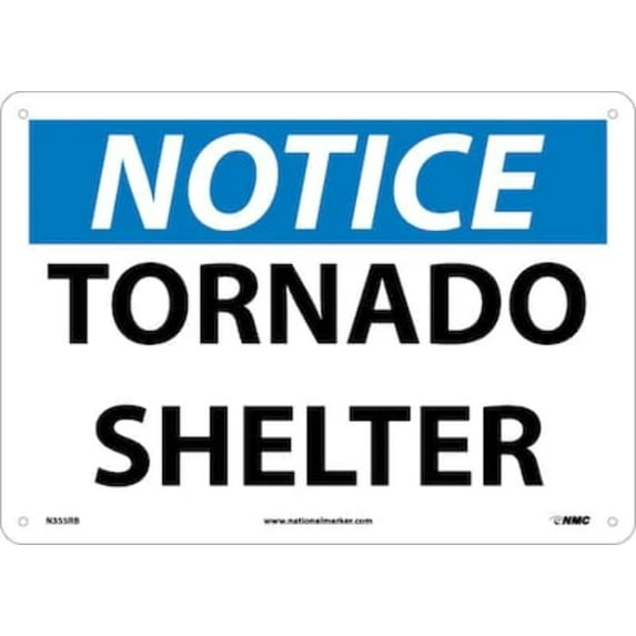 National Marker Notice Signs- Tornado Shelter, 10X14, Rigid Plastic | Quill Manufacturer: NMC