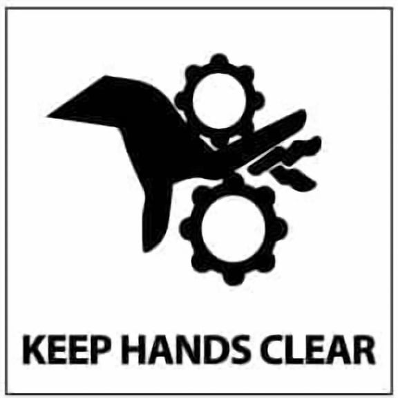 NMC Signs S49Ap, Keep Hands Clear Label, 4 X 4, Pressure Sensitive Vinyl .0045