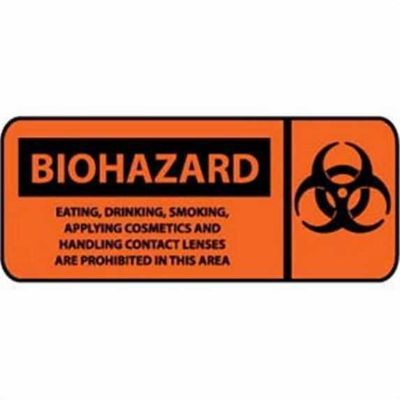 National Marker SA186P Pictorial OSHA Sign - Vinyl - Biohazard Eating, Drinking, Smoking Prohibited