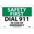 thumbnail image 1 of NMC Signs Sf116R, Safety First Dial 911 In Case Of Emergency Sign, 7 X 10, Rigid Plastic .050, 1 of 3