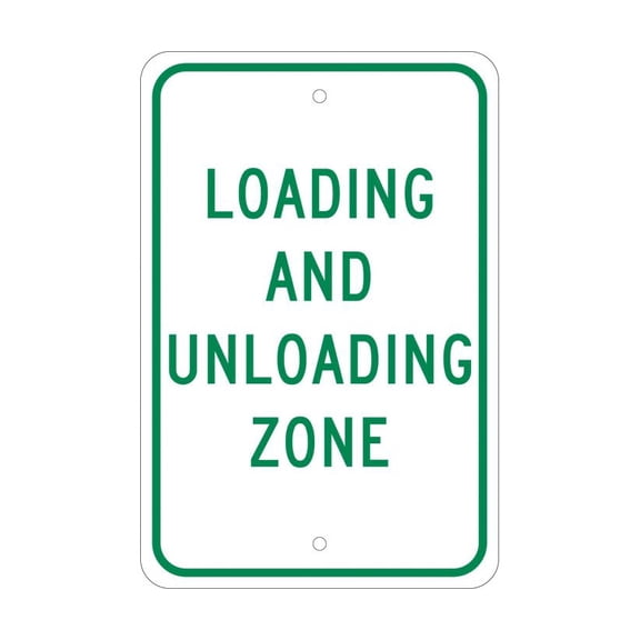 NMC Signs Tm61J, Loading And Unloading Zone Sign, 18 X 12, Aluminum .080
