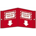 thumbnail image 1 of "Lock-Out Center", 5-3/4" Long x 8-3/4" Wide, Rigid Plastic Safety Sign, 1 of 1