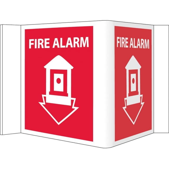 NMC Signs Vs3R, Fire Alarm Sign, 6 X 12, Rigid Vinyl