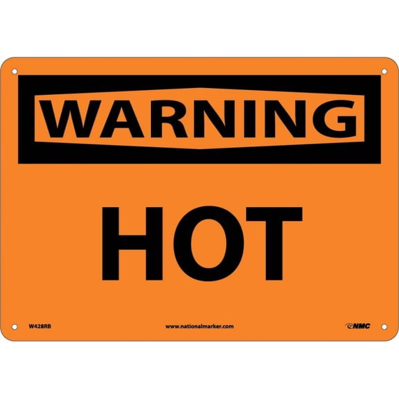 NMC Signs W428Rb, Warning Hot Sign, 10 X 14, Rigid Plastic .050
