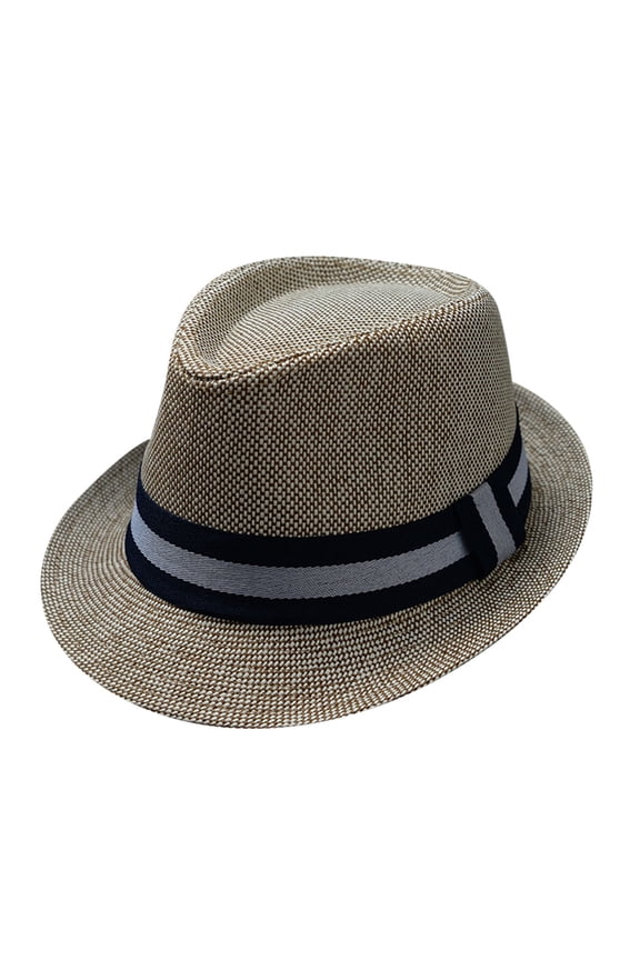 1920s Fedora Hats for Men Short Brim Sun Panama Hats for Men Women Party Costume Beach Hats for Men Khaki One Size