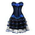 thumbnail image 1 of NMMUED 2 PCS Gothic Dress Corset Dress for Women Womens Halloween Apparel Halloween Clothes for Women Corsets with Tutu Skirt Midi Dress Gothic Outfits for Women Blue L, 1 of 5