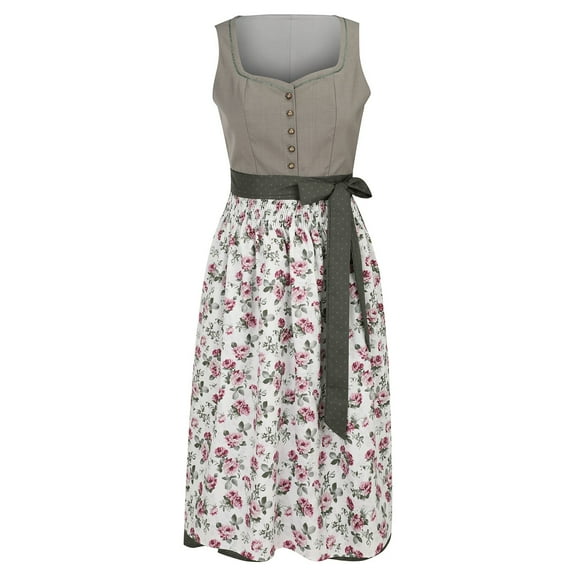 NMMUED 2 PCS Sleeveless Dress for Women Halloween Costumes Midi Dress Traditional Dirndl Festival Dress Oktoberfest Costume German Dress for Women Light Green 3XL