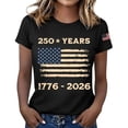 thumbnail image 1 of NMMUED 250 Anniversary USA Shirt Women 4th of July Shirts American Flag Tshirt Patriotic Tee Independence Day Top Black S, 1 of 6
