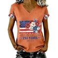 thumbnail image 1 of NMMUED 4th of July Shirt Women American Flag Shirt 250 Years of Liberty 1776-2026 Usa Flag Shirt 250th Birthday Tunic Tops Memorial Day Independence Day Apparel Orange M, 1 of 7