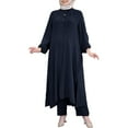 thumbnail image 1 of NMMUED Abayas for Women Muslim Dresses for Women Abaya Dress for Women's Muslim 2 Pieces Sets /, Blue XXL, 1 of 4