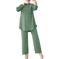 thumbnail image 1 of NMMUED Abayas for Women Muslim Dresses for Women Abaya Dress for Women's Muslim 2 Pieces Sets /, Green XXXL, 1 of 5