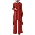 thumbnail image 1 of NMMUED Abayas for Women Muslim Dresses for Women Abaya Dress for Women's Muslim 2 Pieces Sets /, Red XXL, 1 of 5