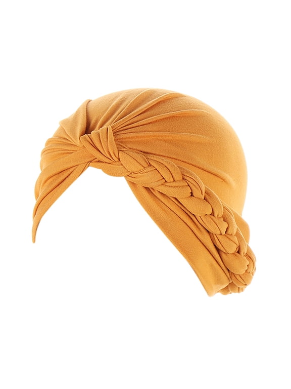 African Turbans for Women Twisted Braid Pre-tied Head Wrap Chemo Cap Hair Loss Beanie Bonnet A One Size