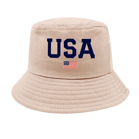 NMMUED American Flag Bucket Hat 4th of July Bucket Cap for Women Men Unisex Sun Cap Packable Outdoor Fisherman Hat Headwear 250th 4th of July Accessories for Women Beige One Size