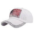 thumbnail image 1 of NMMUED American Flag Caps Rhinestone Usa Baseball Caps Bling Sparkle Independence Day 4th of July Hats Adjustable Cotton Stars Stripes Ball Cap 4th of July Accessories White One Size, 1 of 3